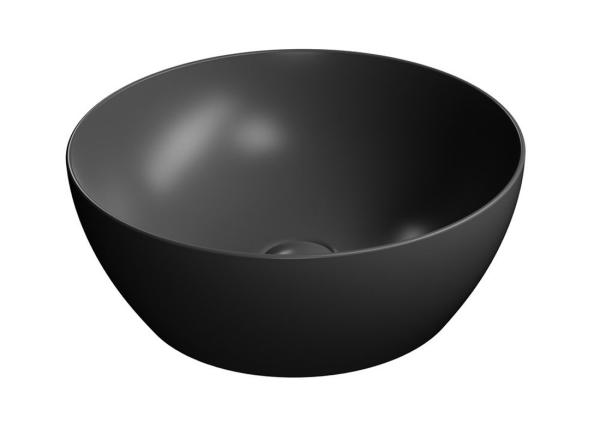 PURA keramické umyvadlo na desku průměr 42 cm, černá mat (885126)