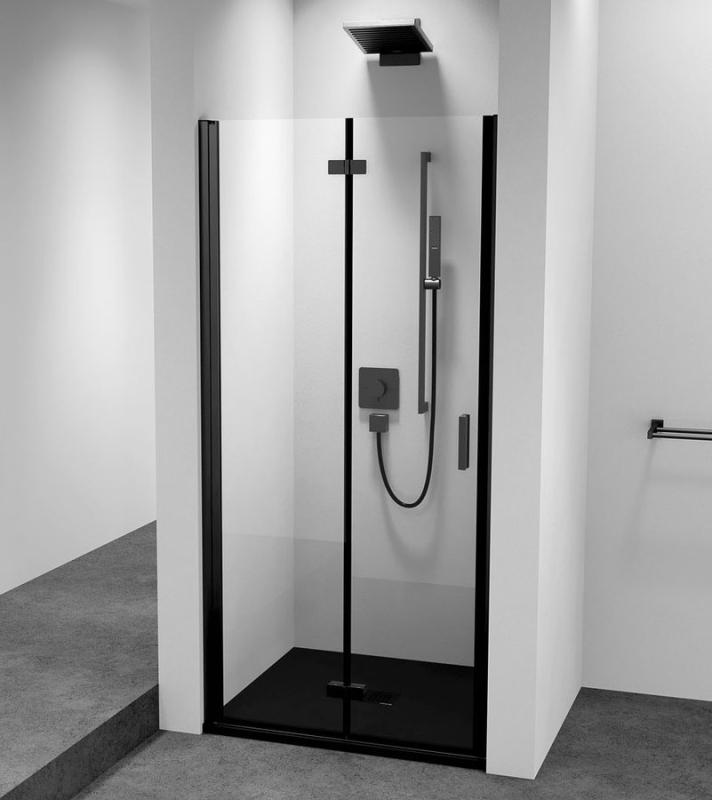 ZOOM BLACK sprchové dveře do niky 800mm, čiré sklo, levé