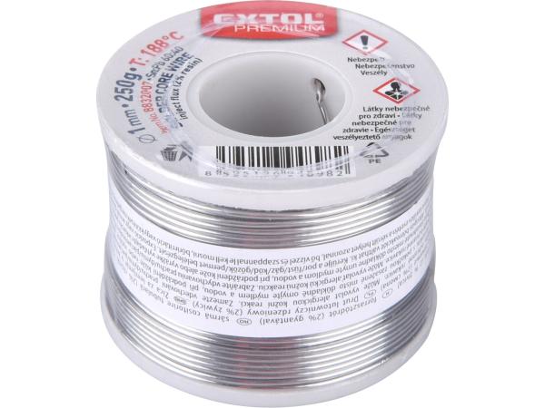 EXTOL PREMIUM 8832007 - drát pájecí trubičkový Sn60/Pb40, O 1mm, 250g