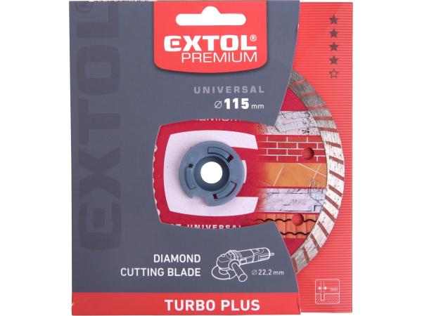 EXTOL PREMIUM 8803031 - kotouč diamantový řezný TURBO PLUS - suché i mokré řezání, O 115x2