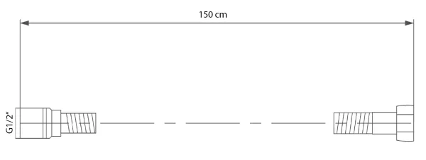 SOFTFLEX hladká sprchová plastová hadice, 150cm, černá mat (1208-17)