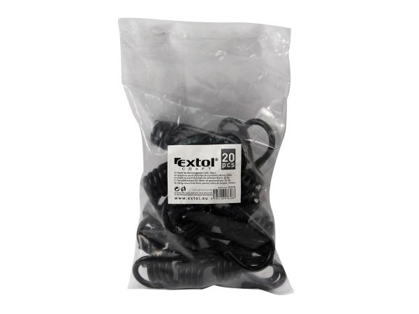 EXTOL CRAFT 10011 - háčky na elastický popruh 8mm, balení 20 ks, 20ks