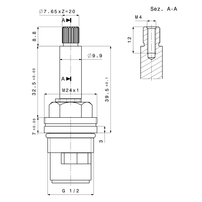 Uzavírací keramický vršek k bateriím IFTECH a GOTECH (VT020)