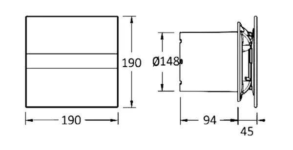 E-150 G koupelnový ventilátor axiální, 21W, potrubí 150mm, bílá (00902000)