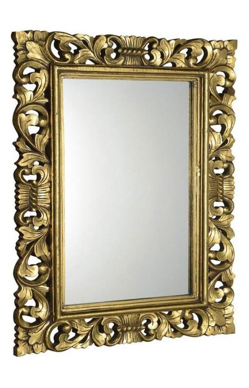 SCULE zrcadlo v rámu, 70x100cm, zlatá (IN163)