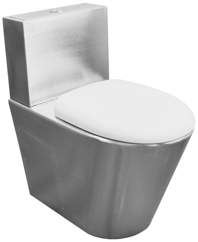 WC kombi mísa s nádržkou včetně splachovacího mechanismu a WC sedátka 370x680x620 mm, nerez mat