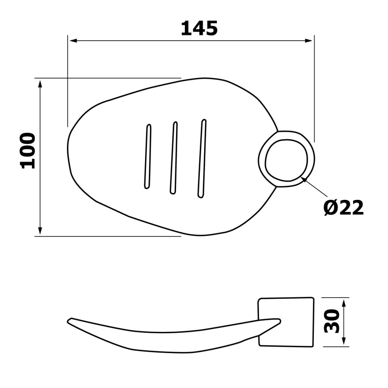 SUNRA mýdlenka pro sprchovou tyč 22 mm, plast (11444-1)