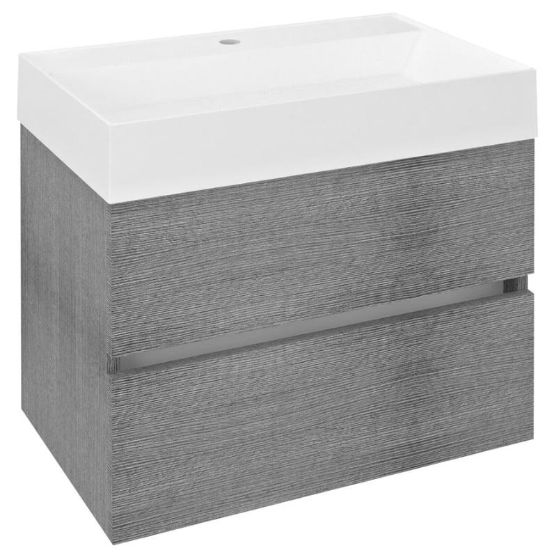 ODETTA umyvadlová skříňka 67x50x43,5cm, dub stříbrný (DT070-1111)