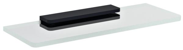 PIRENEI skleněná police 200mm, černá/čiré sklo