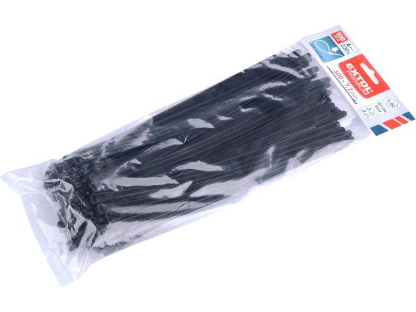 EXTOL PREMIUM 8856258 - pásky stahovací černé, rozpojitelné, 300x7,2mm, 100ks, nylon PA66
