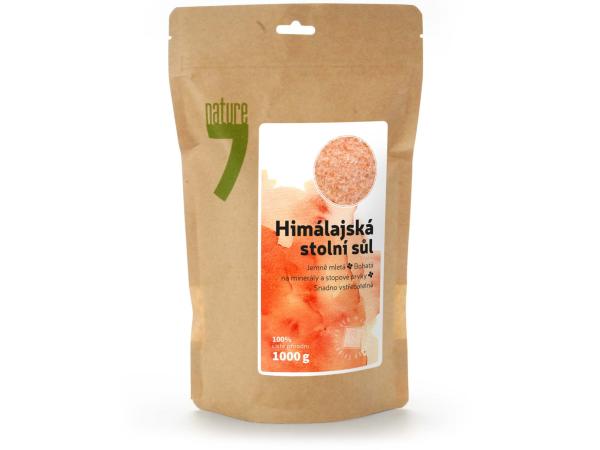 sůl himálajská, kuchyňská, 1000g jemně mletá