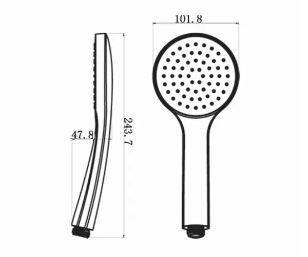 Ruční sprcha, 1 funkce, průměr 102mm, ABS/černá (SK736)