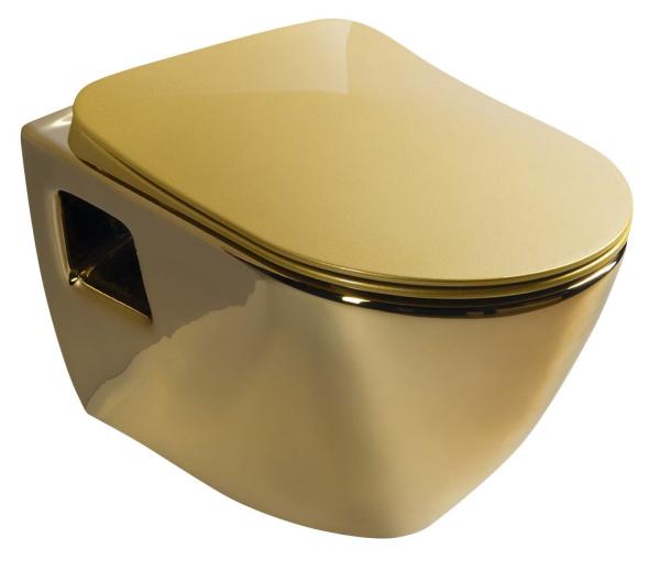 PAULA závěsná WC mísa, 35,5x50cm, zlatá (TP325-AK00)