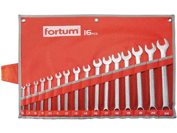 FORTUM 4730201 - klíče očkoploché, sada 16ks, 6-24mm