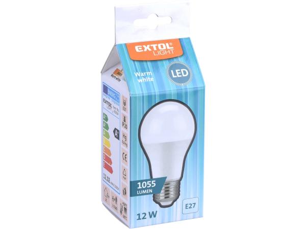 EXTOL LIGHT 43004 - žárovka LED klasická, 1055lm, 12W, E27, teplá bílá