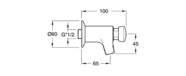 QUIK samouzavírací nástěnný ventil pro umyvadlo, chrom (QK23551)