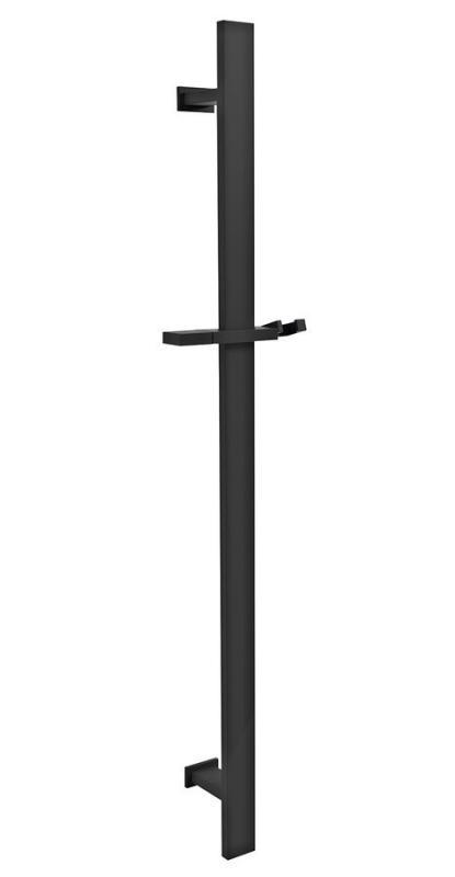 Sprchová tyč, posuvný držák, hranatá, 700 mm, černá mat (SC415)