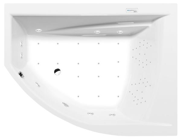 TANDEM R hydromasážní vana, 170x130x50cm, Highline Hydro-Air, chrom