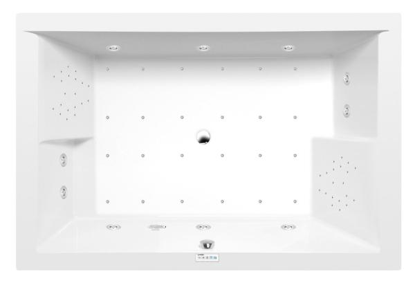 DUPLA hydromasážní vana, 180x120x54cm, Highline Hydro-Air, chrom