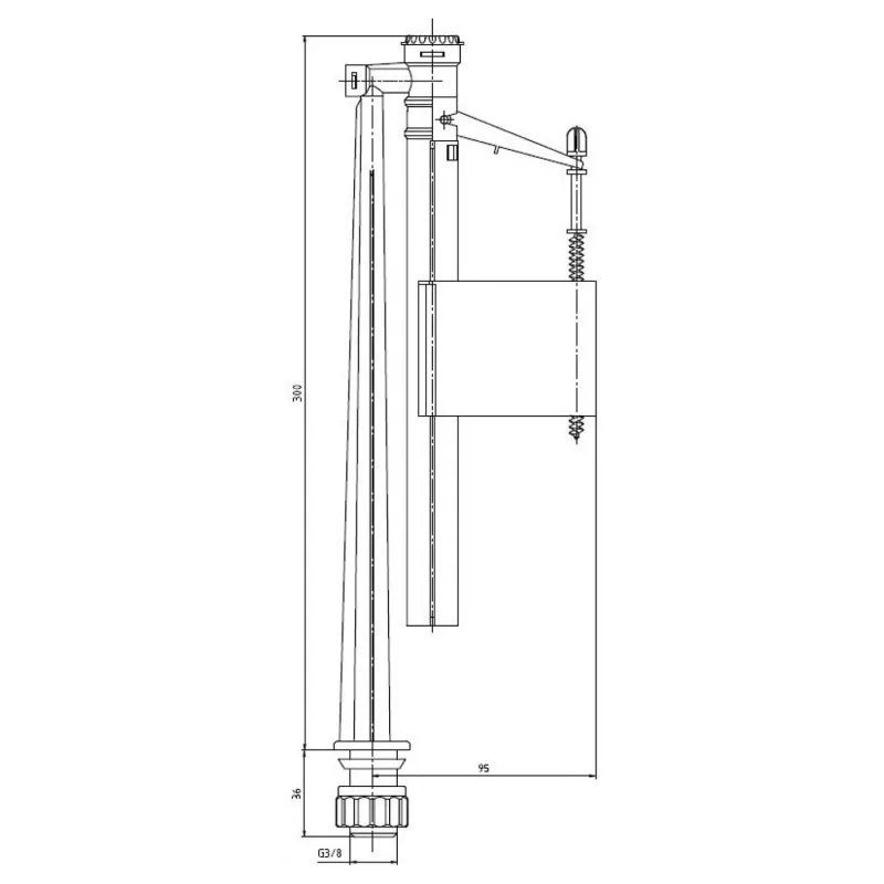 Napouštěcí ventil, spodní 3/8" (ONSP100)