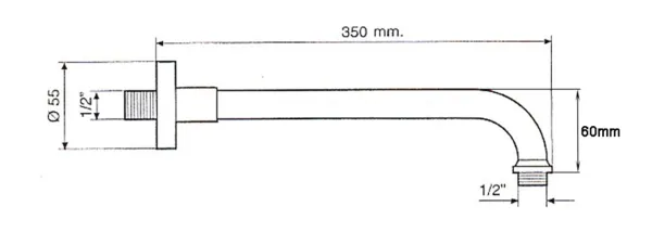 Sprchové ramínko 350mm, nikl (BR358)