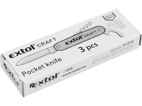 EXTOL CRAFT 91373 - nůž kapesní zavírací 3dílný nerez, 85mm