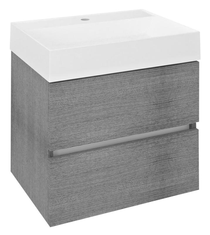 ODETTA umyvadlová skříňka 57x50x43,5cm, dub stříbrný (DT060-1111)
