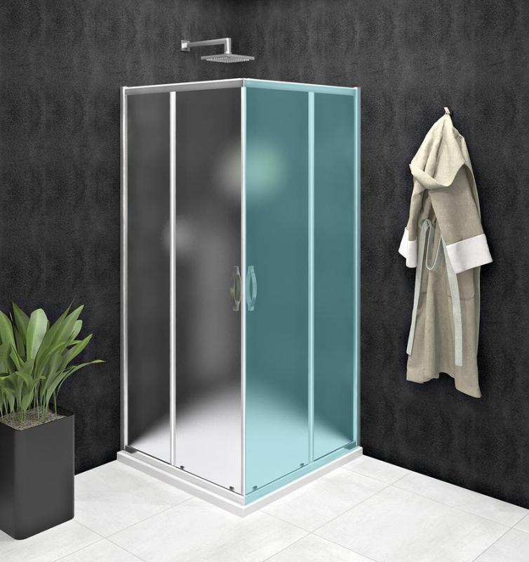 SIGMA SIMPLY sprchové dveře posuvné pro rohový vstup 800 mm, sklo Brick (GS2480)