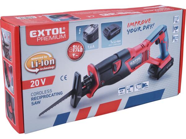 EXTOL PREMIUM 8891821 - pila ocaska aku SHARE20V, 20V Li-ion, bez baterie a nabíječky