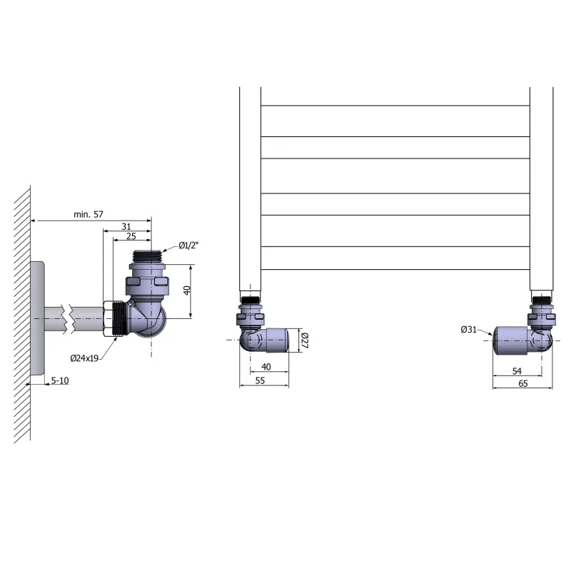FIRST CORNER připojovací sada ventilů, pravé provedení, chrom (CP920S)
