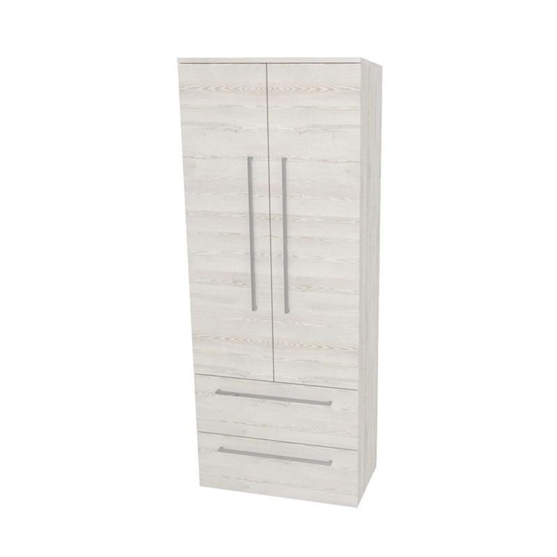 Bino, koupelnová skříňka vysoká 163 cm, dvojitá, Multidecor, White Loft Pine