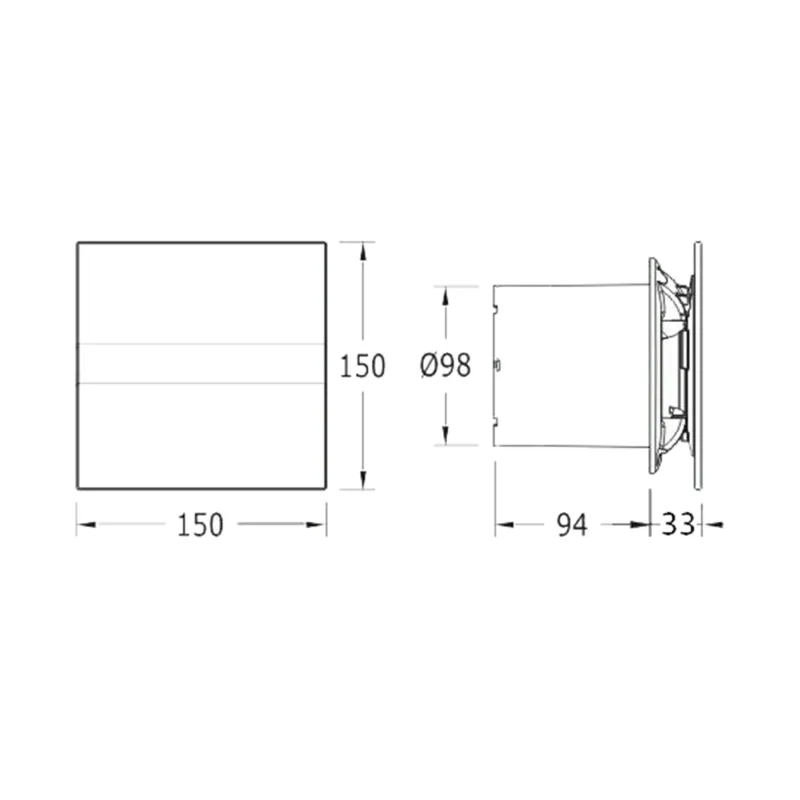 E-100 GST koupelnový ventilátor axiální s časovačem, 8W, potrubí 100mm, stříbrná 1