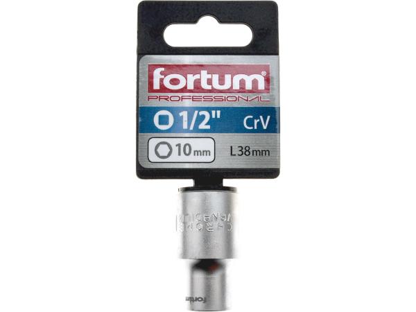 FORTUM 4700410 - hlavice nástrčná 1/2", 10mm, L 38mm