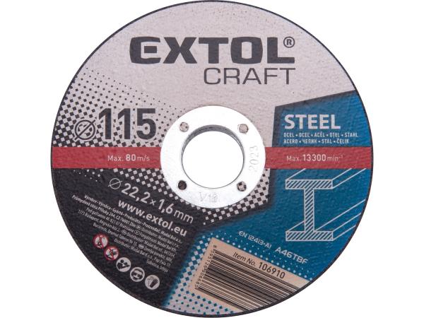 EXTOL CRAFT 106910 - kotouče řezné na kov, 5ks, O 115x1,6x22,2mm