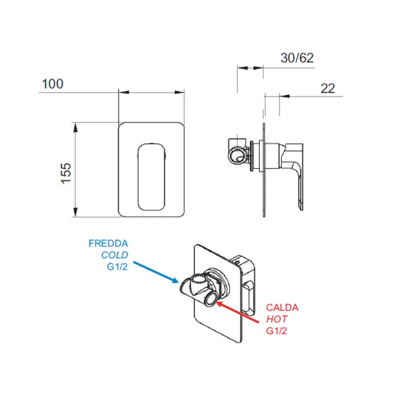 SPY podomítková sprchová baterie, 1 výstup, bílá mat (PY41/14)