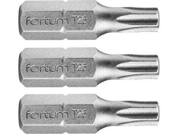 FORTUM 4741425 - hrot TORX, sada 3ks, T 25x25mm, S2