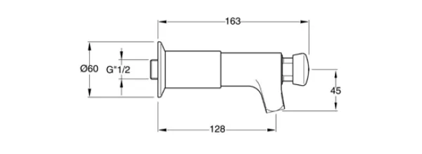 QUIK samouzavírací prodloužený nástěnný ventil pro umyvadlo, chrom (QK24051)