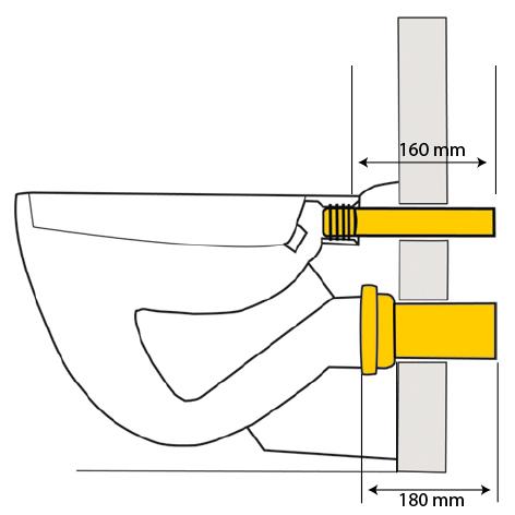 HASS připojovací souprava pro závěsné WC (např. Geberit-Kombifix) DN 90/110, 180 mm - 3287