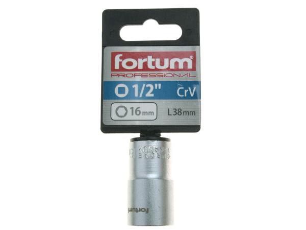 FORTUM 4700416 - hlavice nástrčná 1/2", 16mm, L 38mm