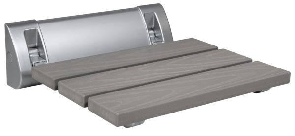 Sklopné sedátko do sprchového koutu 32x32,5cm, WPC, šedá