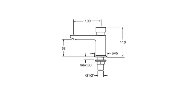 QUIK5 samouzavírací stojánkový ventil na umyvadlo, chrom (Q523051)