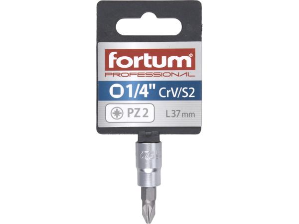 FORTUM 4701822 - hlavice zástrčná 1/4" hrot pozidriv, PZ 2, L 37mm