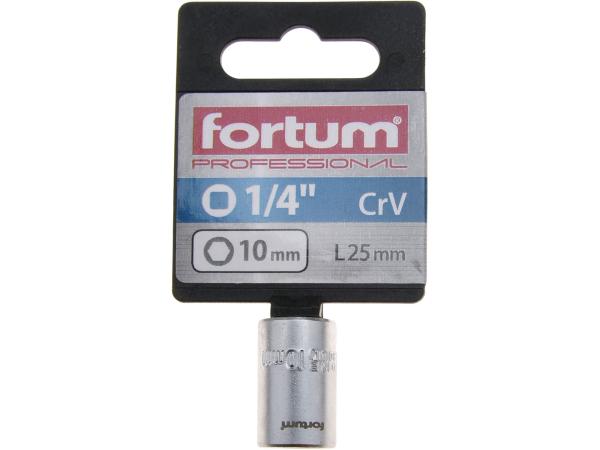 FORTUM 4701410 - hlavice nástrčná 1/4", 10mm, L 25mm