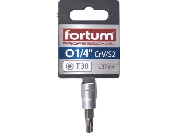 FORTUM 4701725 - hlavice zástrčná 1/4" hrot TORX, T 30, L 37mm