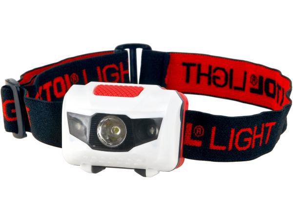EXTOL LIGHT 43102 - čelovka 40lm, 1W + 2 červené LED, ABS plast