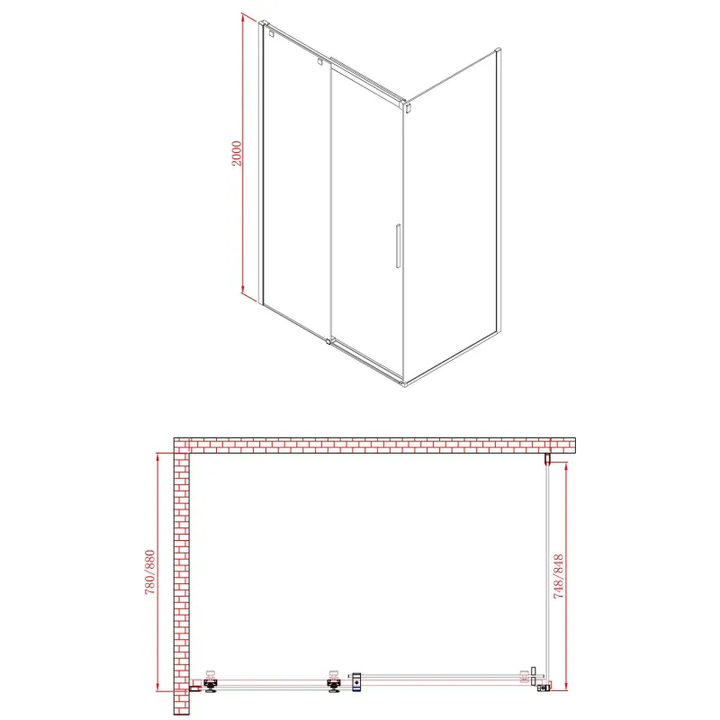 ALTIS LINE boční stěna 800mm, čiré sklo (AL5915)