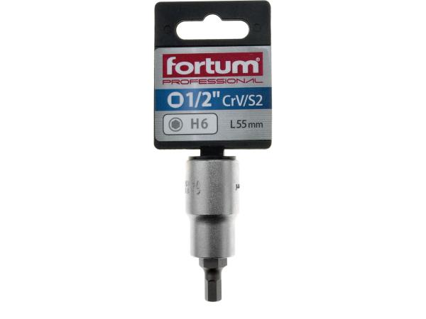 FORTUM 4700606 - hlavice zástrčná 1/2" imbus, H 6, L 55mm