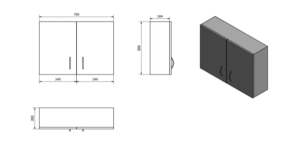 KERAMIA FRESH horní skříňka 70x50x20cm, bílá (52362)