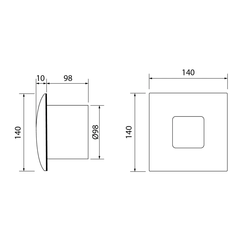 SILENTIS 10 INOX koupelnový ventilátor axiální, 15W, potrubí 100mm, nerez mat 1