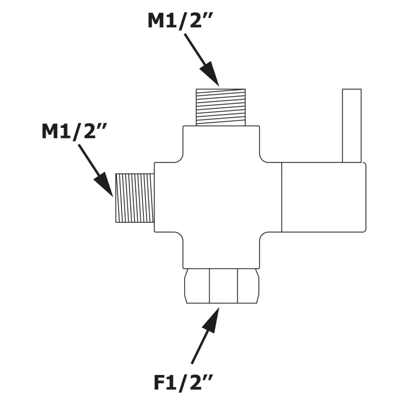 Přepínač sprchového sloupu F1/2"-M1/2"xM1/2" (1107-48) (ND1107-48)